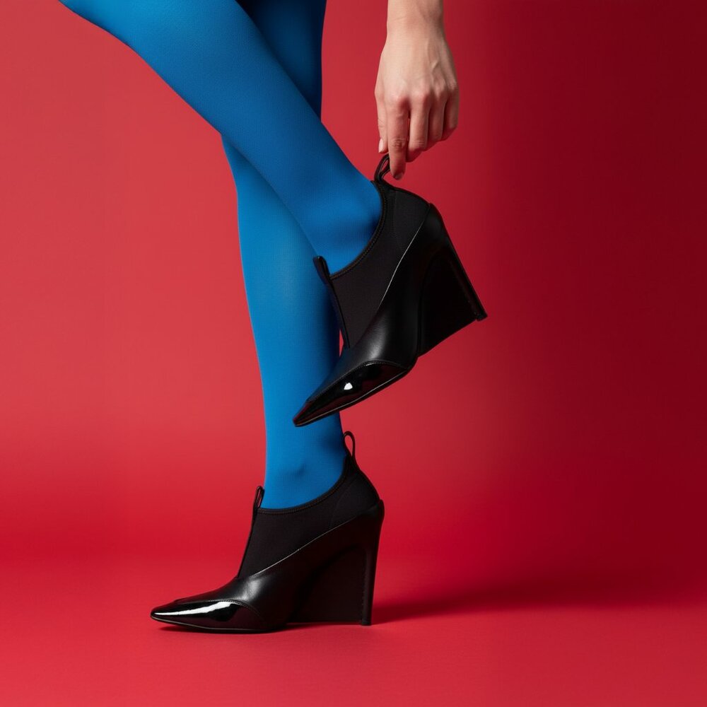Balenciaga black wedge shoes